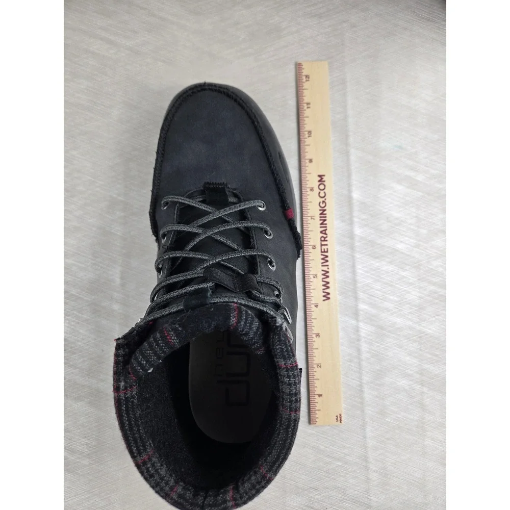 Hey Dude Scott Grip Mens Black Grey Flannel Lined Water Resistant Boots SIZE 10